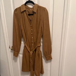 Karl Lagerfeld Tan Suede Dress